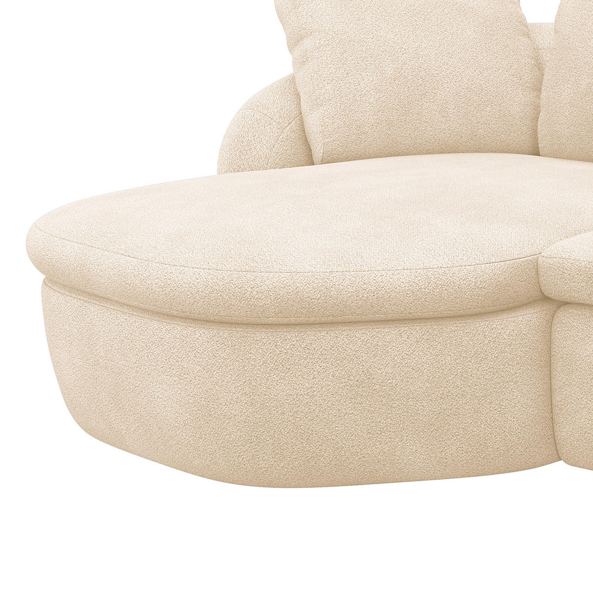 ECKSOFA mit Longchair - Beige/Schwarz, Kunststoff/Textil (217/146cm) - home24