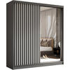 SCHWEBETÜRENSCHRANK Helix 200/216/61 grau+weiß - Weiß/Grau, Holzwerkstoff (200/216/61cm) - Beautysofa