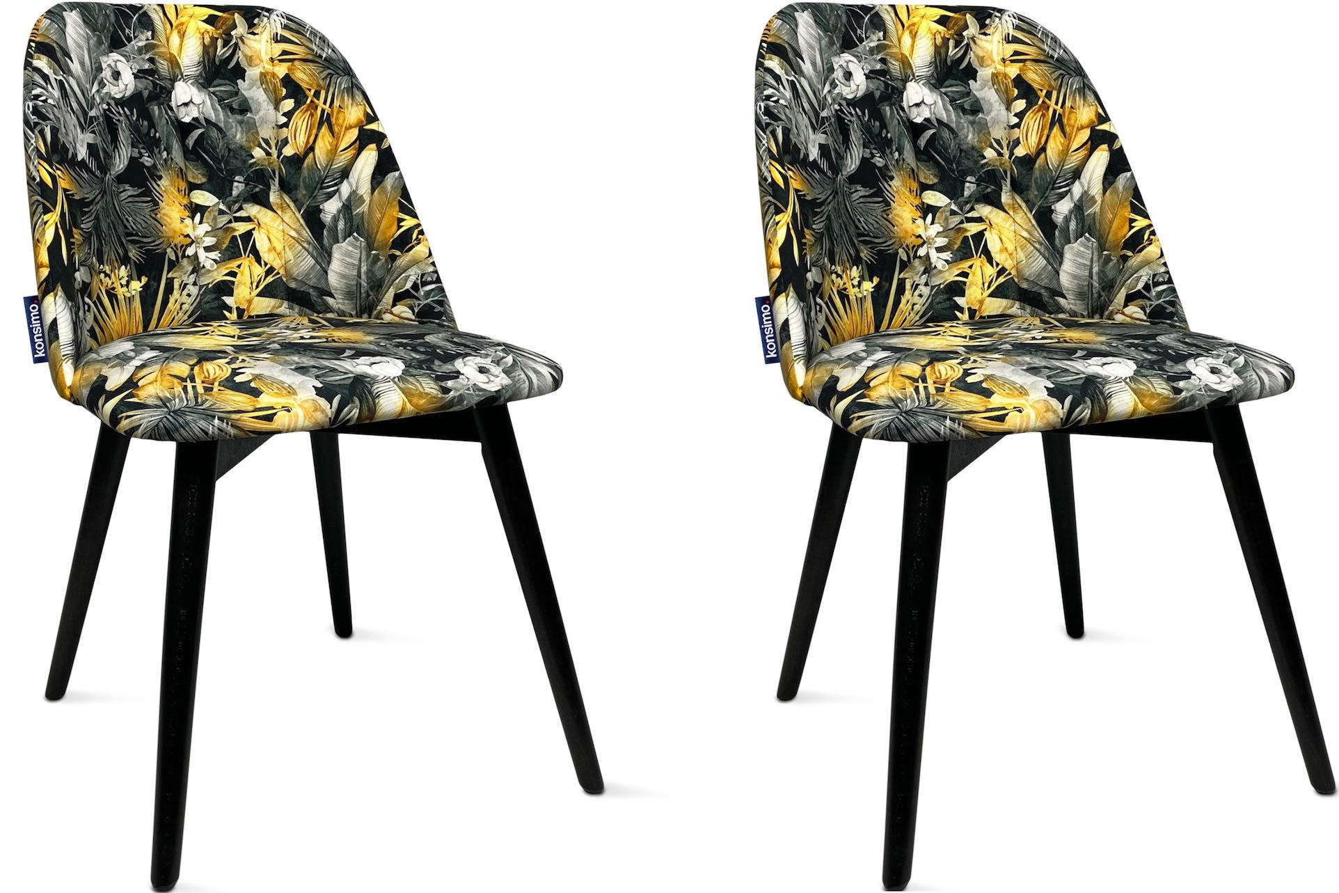 Konsimo® Esszimmerstühle Schwarz, Gelb 48x86x44 cm