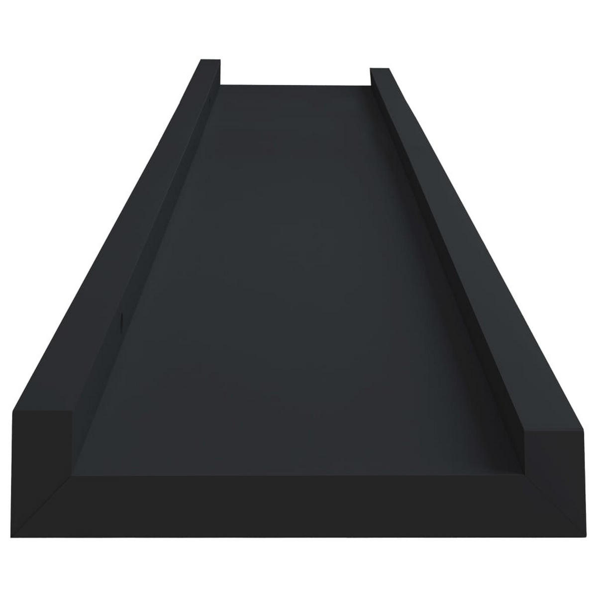 WANDREGALSET U-Form 2-teilig 80/9/3 cm aus MDF Schwarz - Schwarz, Holzwerkstoff (80/3/9cm) - vidaXL