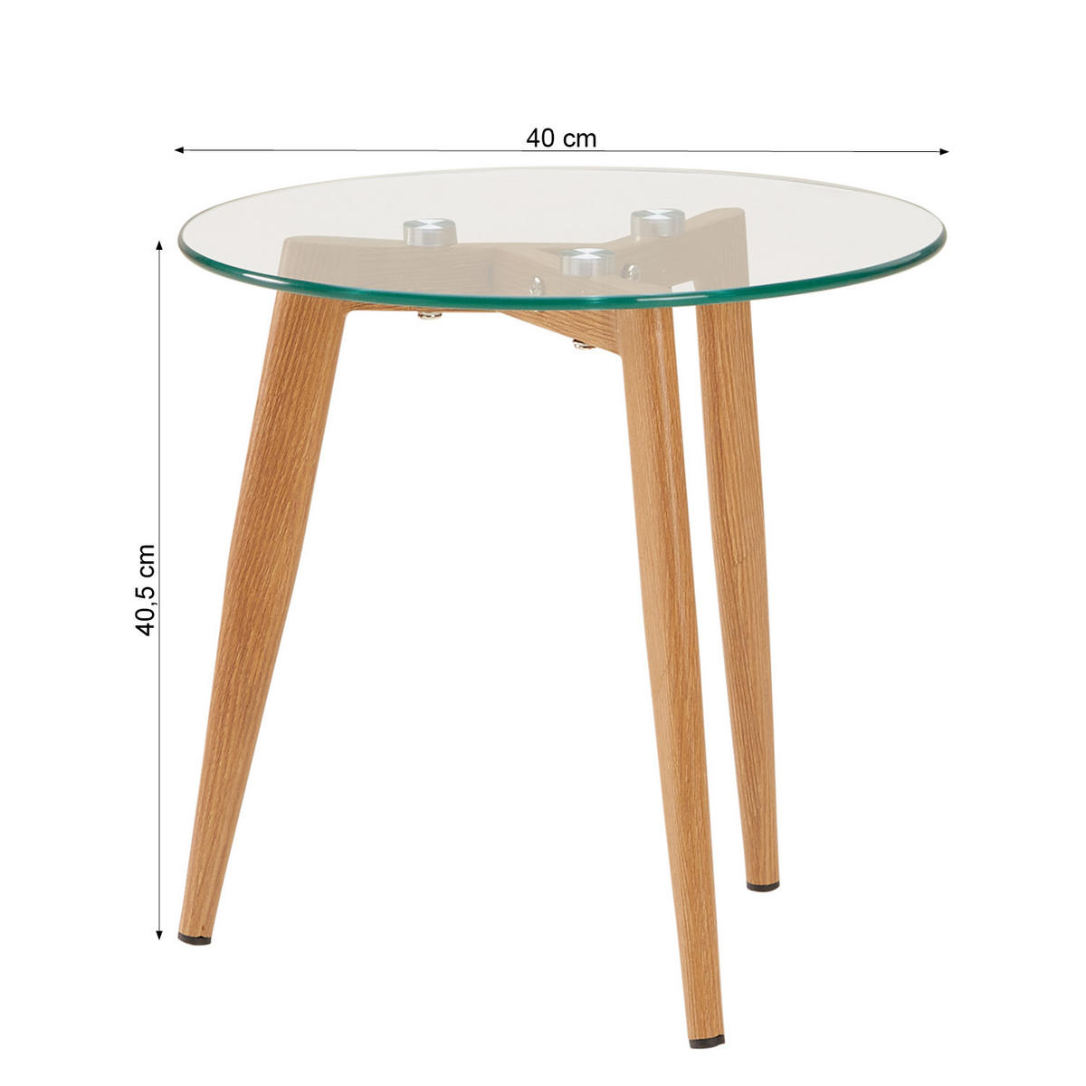 BEISTELLTISCH rund Glas 2er Set - Naturfarben, Glas (49/50/44cm) - Homestyle4u