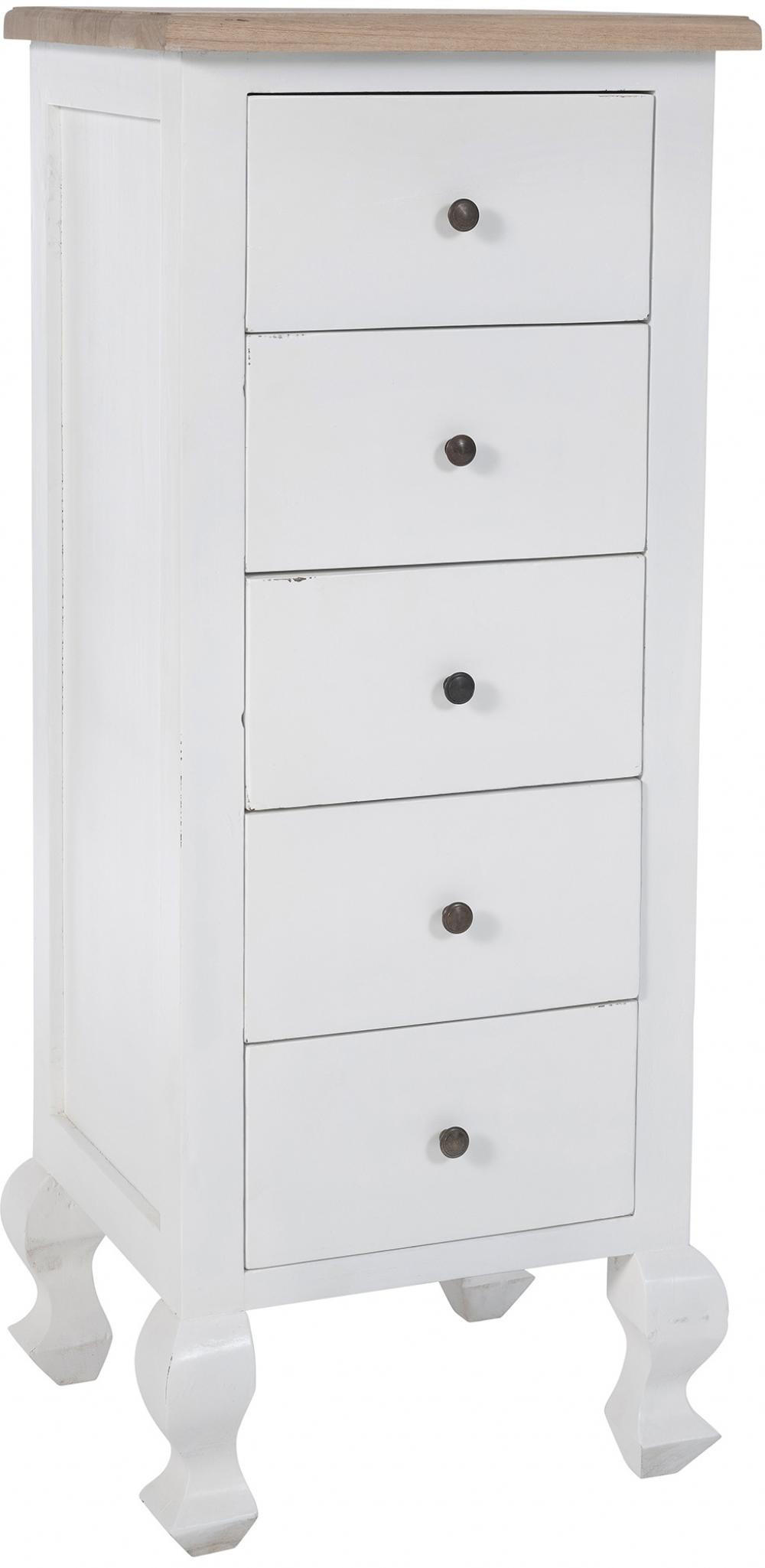 KOMMODE eckig 45/41/111 cm Holz natura/weiß - Eukalyptusholzfarben/Weiß, Holz (45/111/41cm) - CLP
