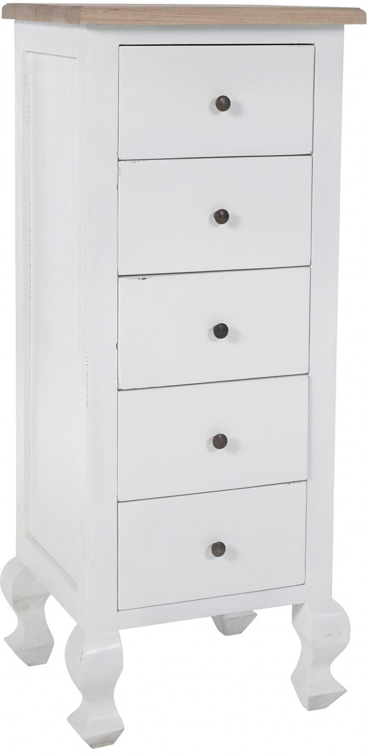 KOMMODE eckig 45/41/111 cm Holz natura/weiß - Eukalyptusholzfarben/Weiß, Holz (45/111/41cm) - CLP