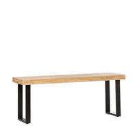 BANK Alys Natürlich 120 cm x 47 cm - Schwarz/Naturfarben, Holz (120/47/34cm)
