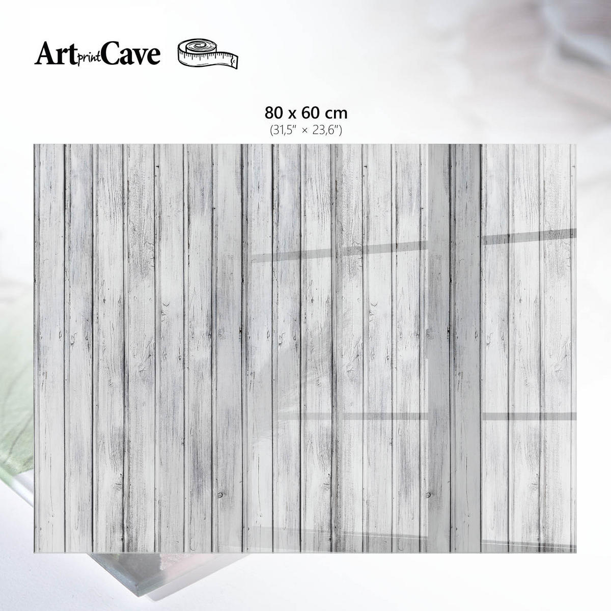 GLASPLATTE 80x60 cm – Holzstruktur - Braun, Glas (0.4/80/60cm) - ArtPrintCave