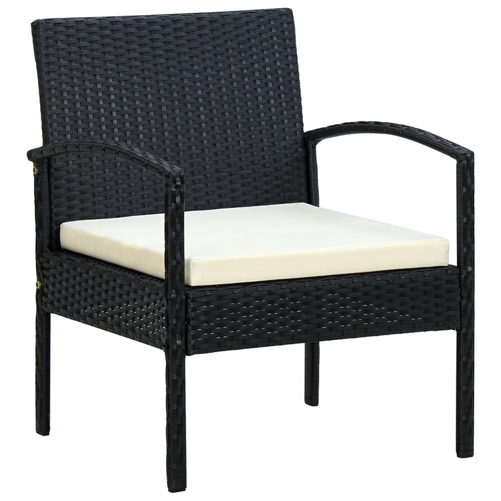 furnicato Gartenstuhl Schwarz 58x72x58 cm