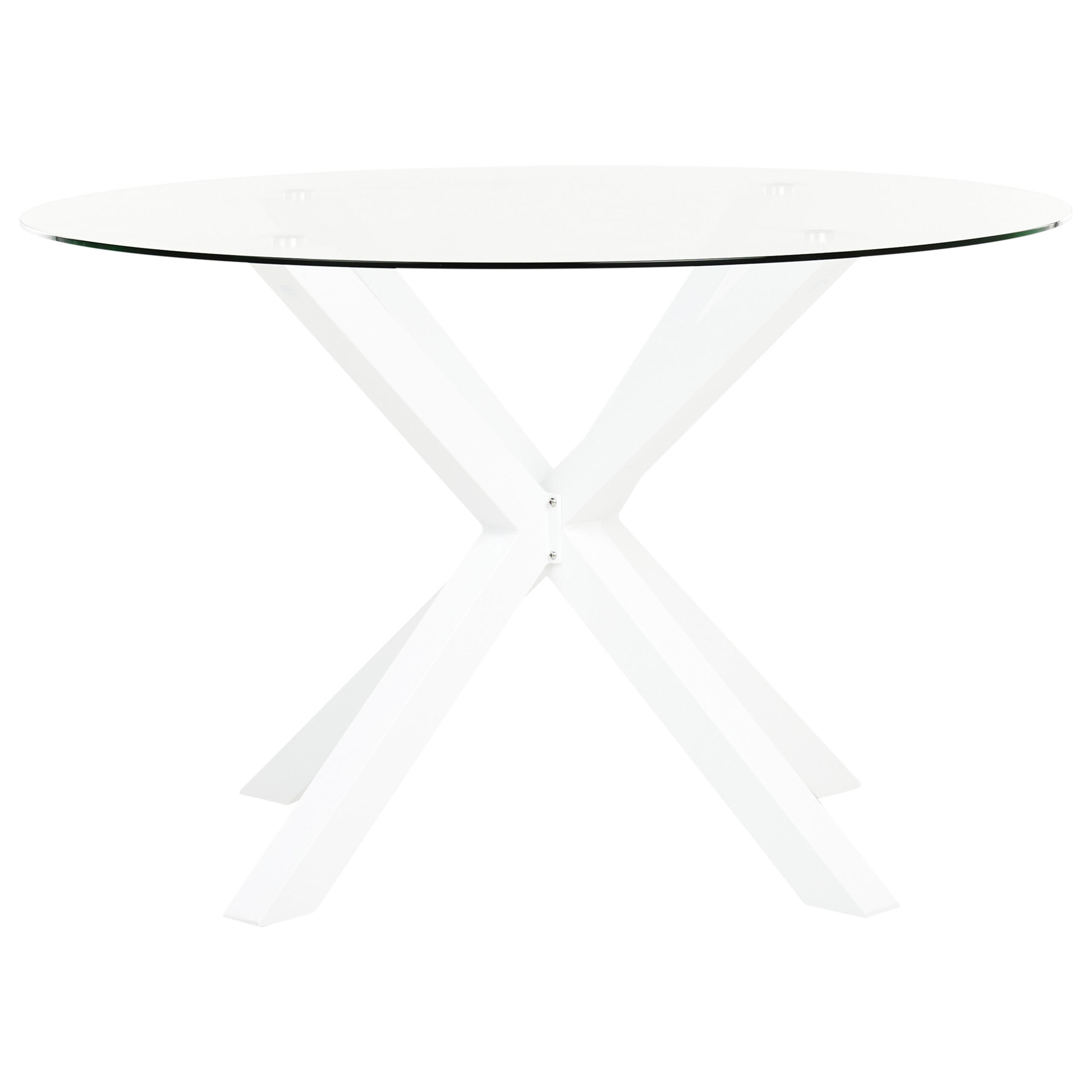 GARTENTISCH Weiß Maletto - Transparent/Weiß, Glas (120/120/75cm) - Beliani