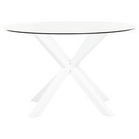 GARTENTISCH Weiß Maletto - Transparent/Weiß, Glas (120/120/75cm) - Beliani