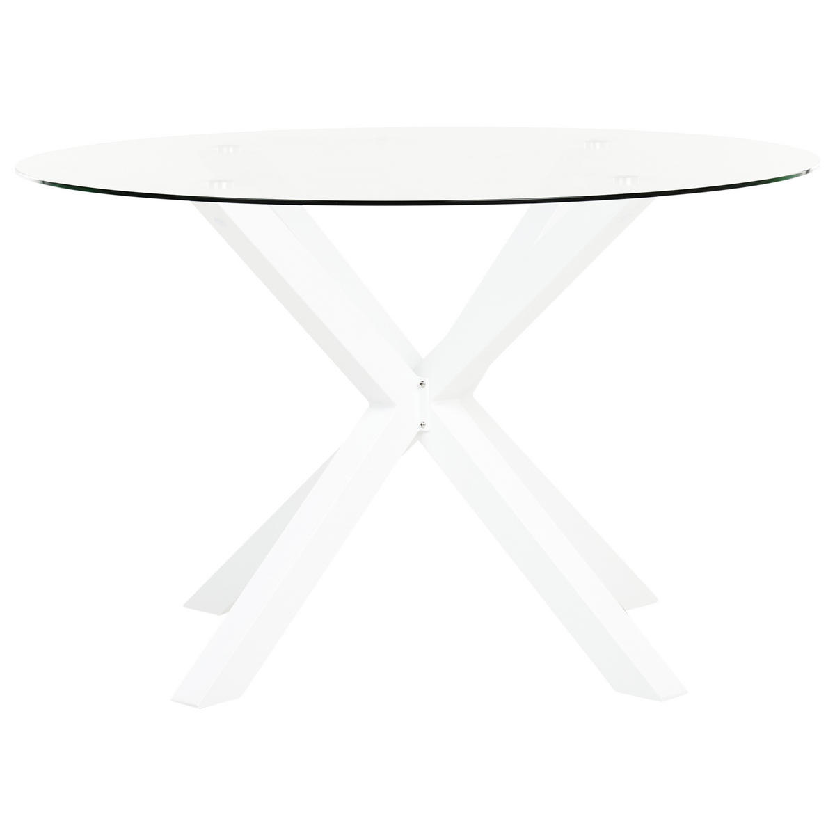 GARTENTISCH Weiß Maletto - Transparent/Weiß, Glas (120/120/75cm) - Beliani