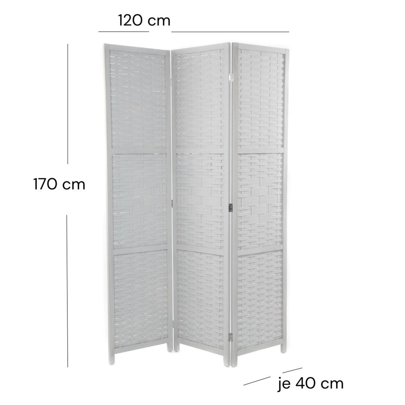 RAUMTEILER Bambu 3-tlg. Bambus Holz grau - Grau, Holz (120/170/3cm) - DESIGN DELIGHTS