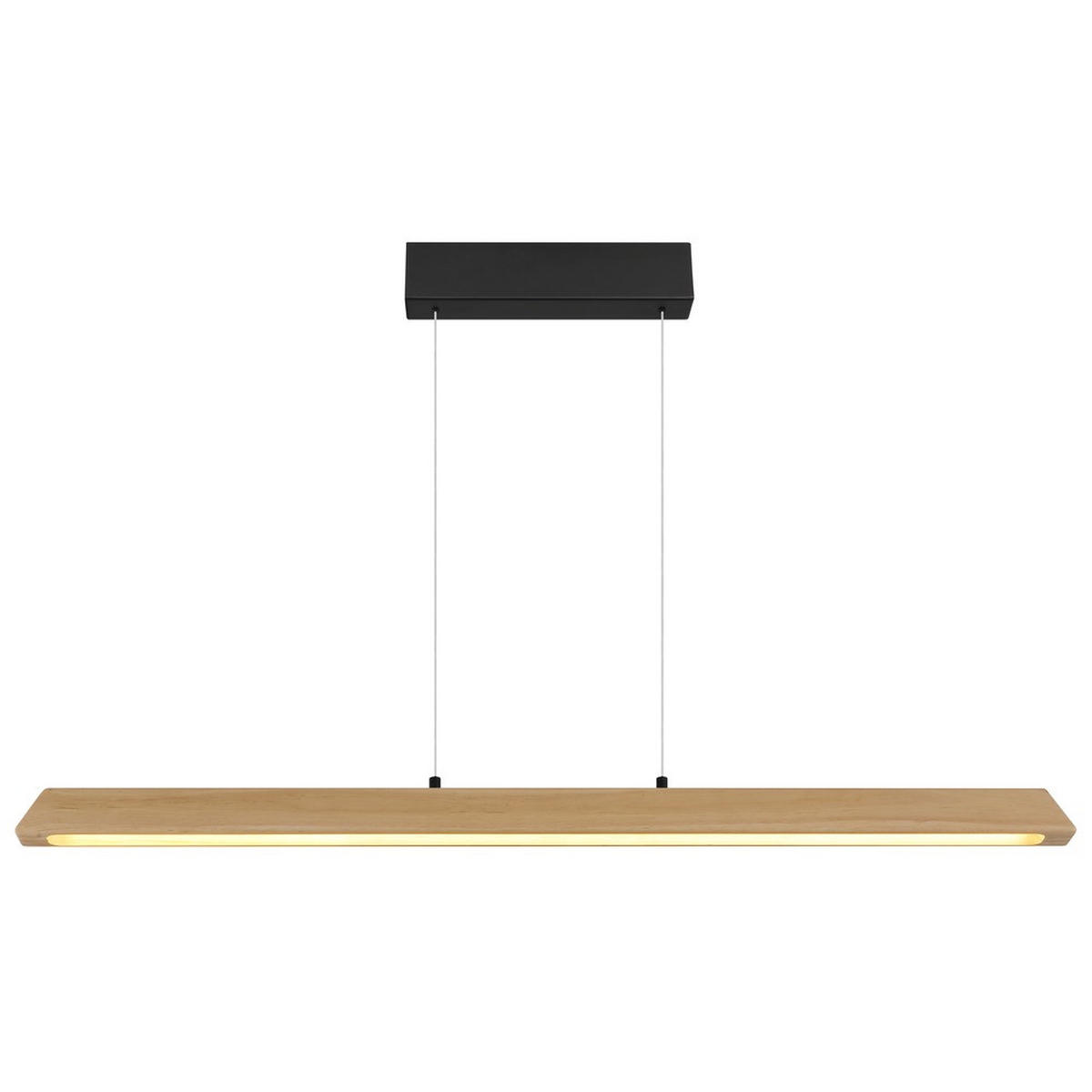 PENDELLEUCHTE MELBA, LED, Metall, Schwarz, dimmbar - Schwarz, Holz (115/5.5/150cm) - Globo Lighting