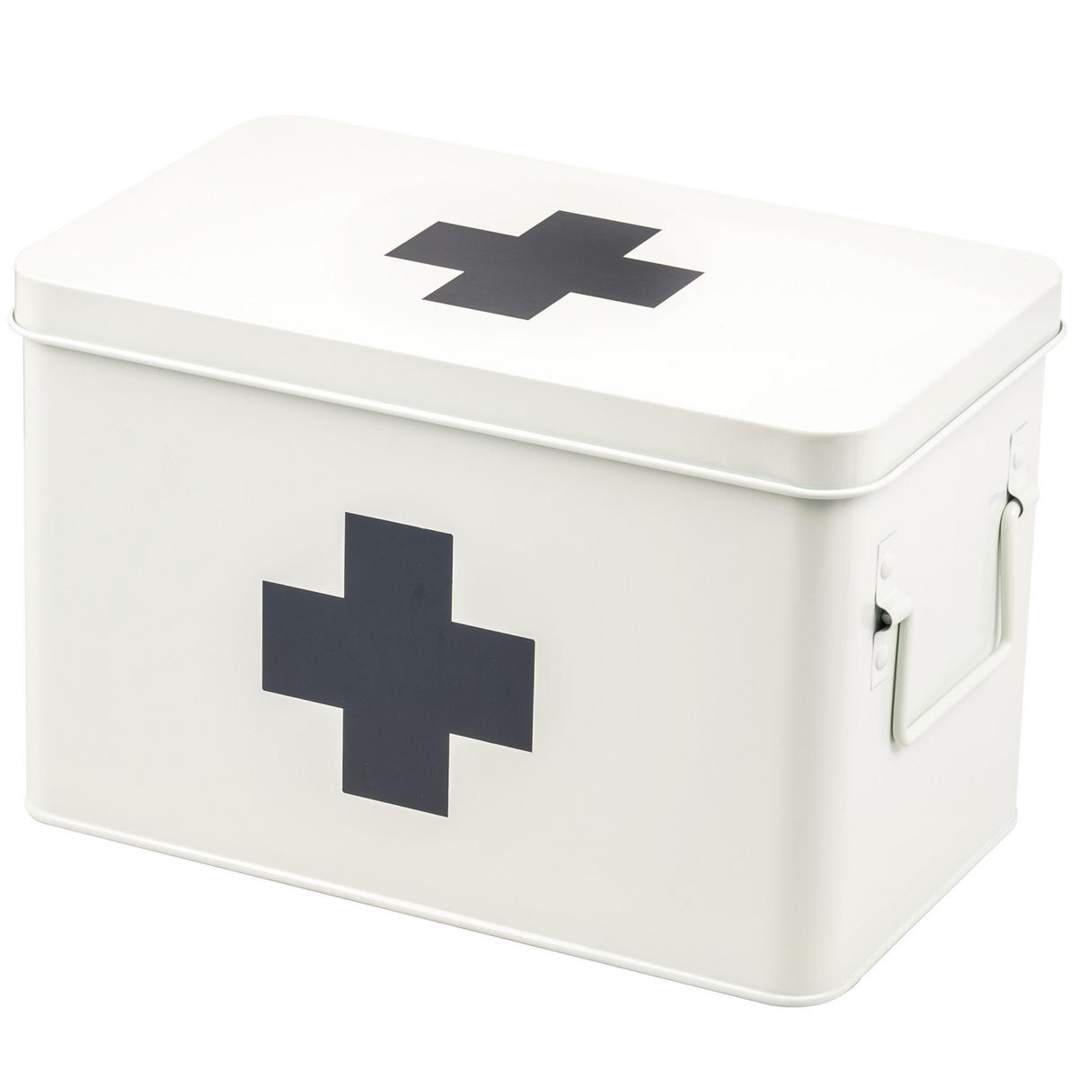 MEDIZINBOX, weiß, Metall - Weiß, Metall (32.5/20.5/20cm) - eluno