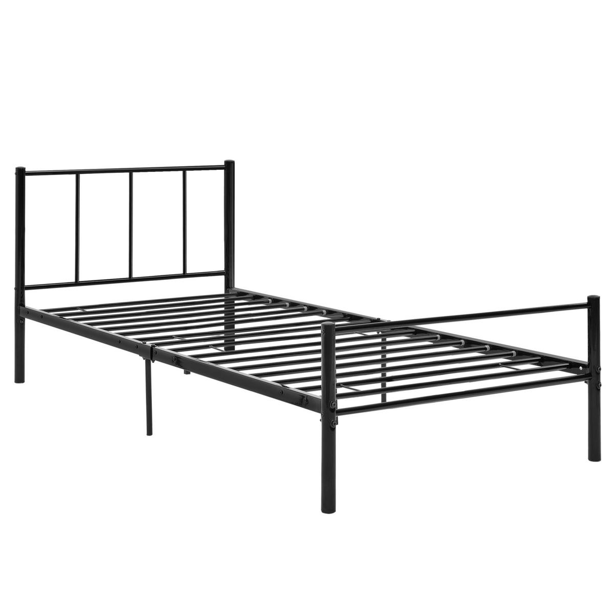 METALLBETT Laos - Schwarz, Metall (90/200cm) - [en.casa]