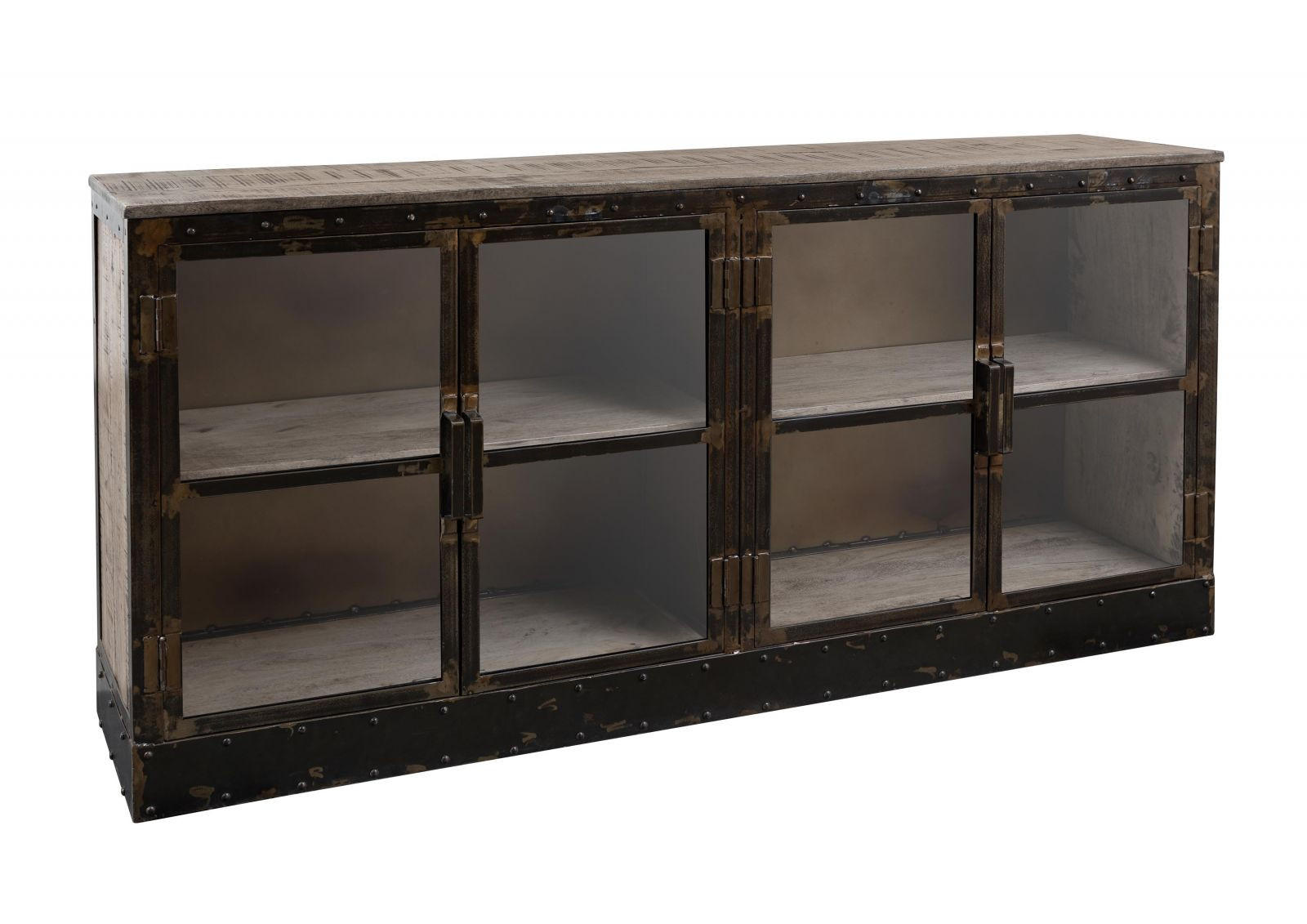 SIDEBOARD Mango 180x40x90 braun lackiert HEAVY INDUSTRY #252 - Braun, Holz (180/90/40cm) - Massivmoebel24