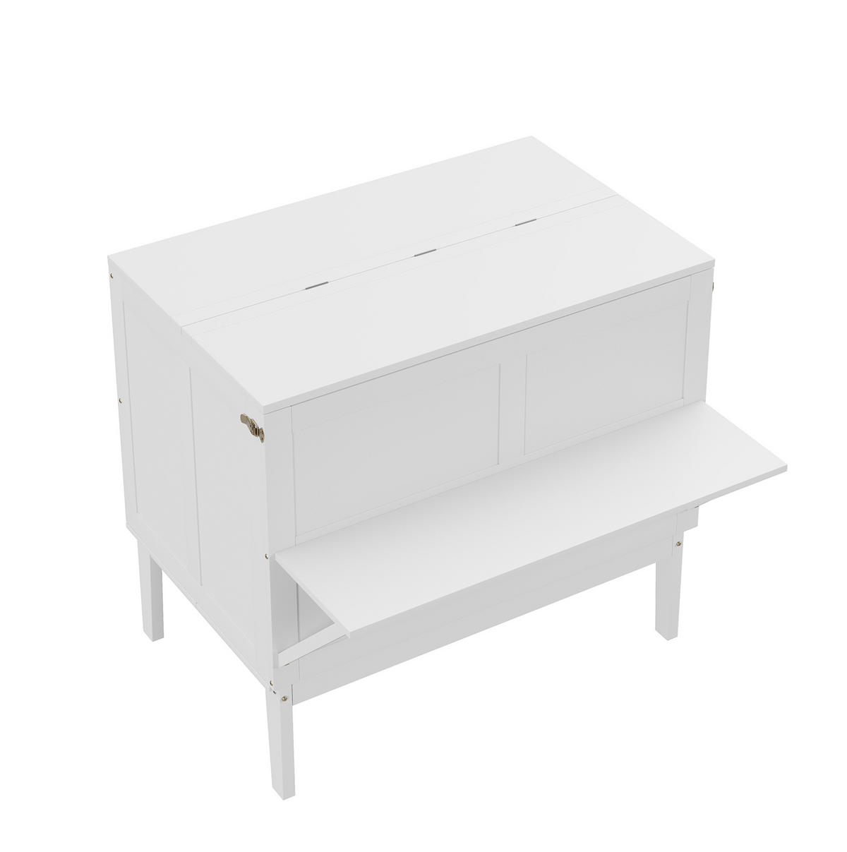 KREVET 90/200 cm sklopivi zidni krevet s letvičastim podnicama i prostorom za pohranu, Bijela - bijela, drvni materijal (90/200cm) - Redom