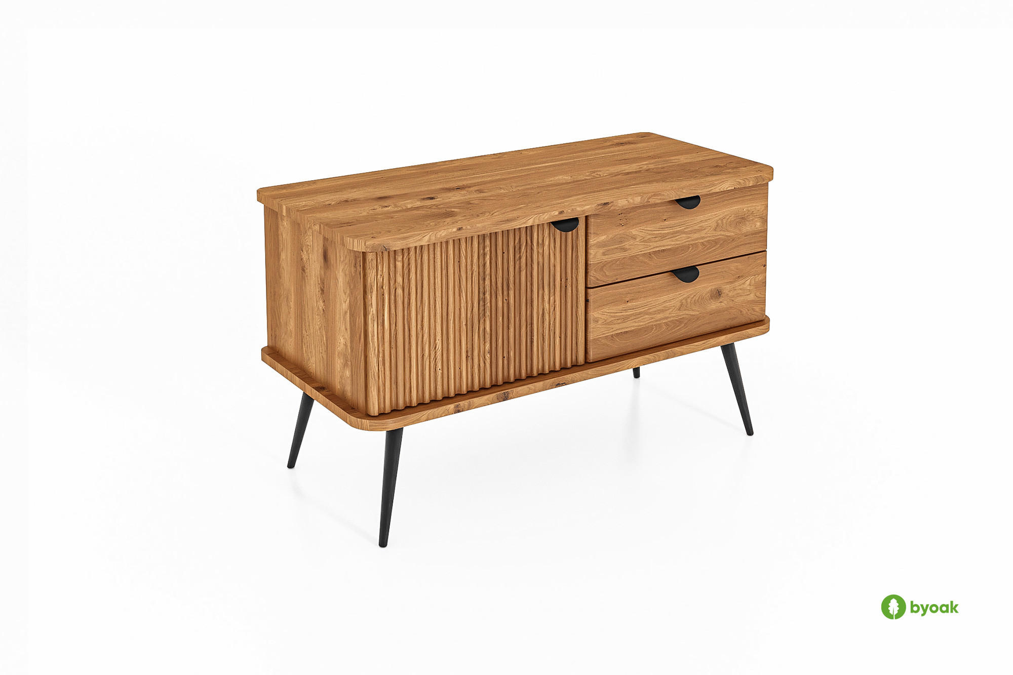 KOMMODE niedrig LINA - Wildeiche, Holz (97/57/46cm) - byoak