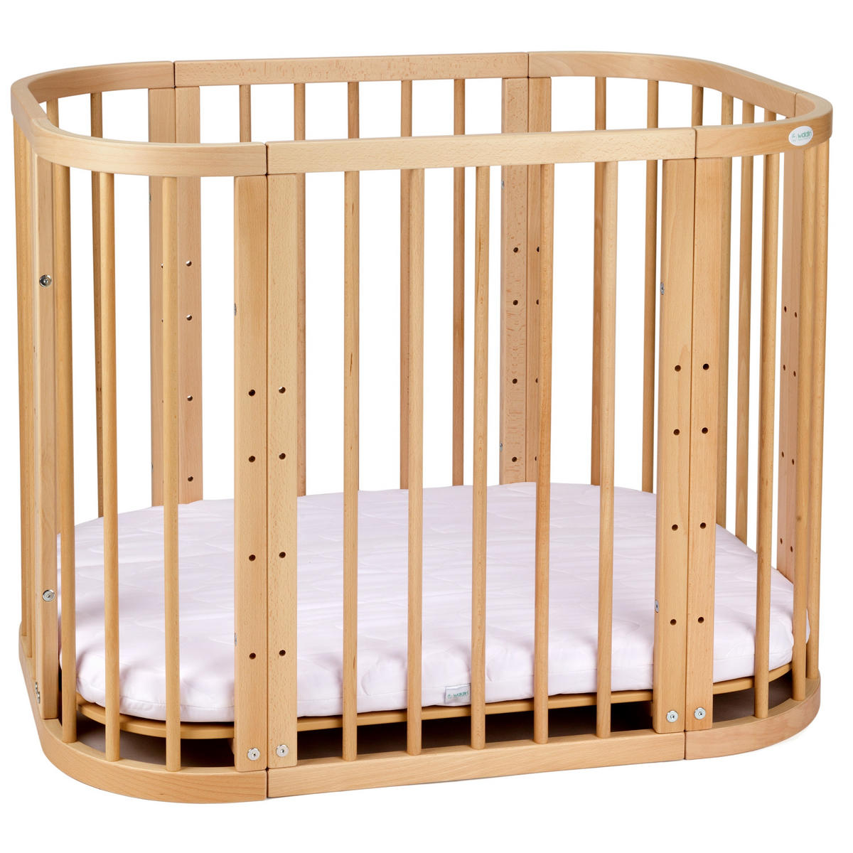 BABYBETT NATUR, 5in1 mit Matratze - Naturfarben, Holz (65.5/92cm) - waldin