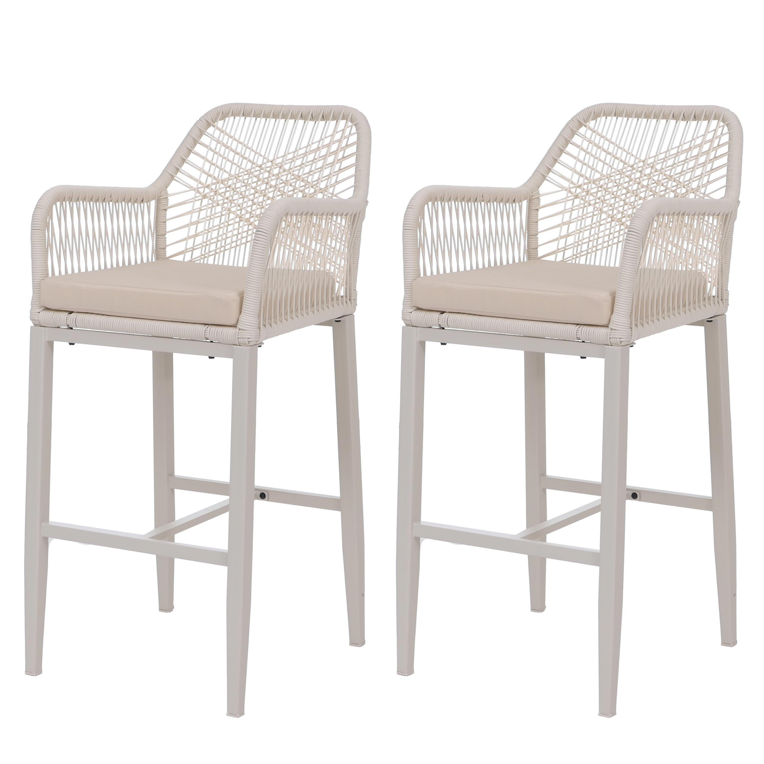 BARSKI STOLEC Kremno bel - krem, tekstil (51/105/60cm) - MCW