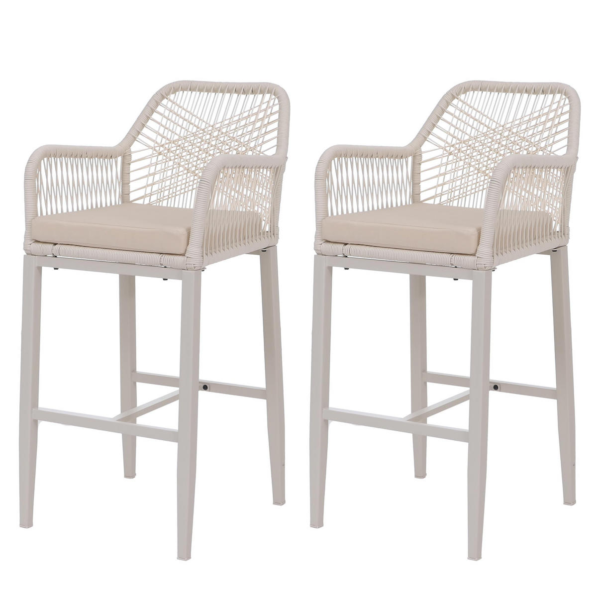 BARSKI STOLEC Kremno bel - krem, tekstil (51/105/60cm) - MCW