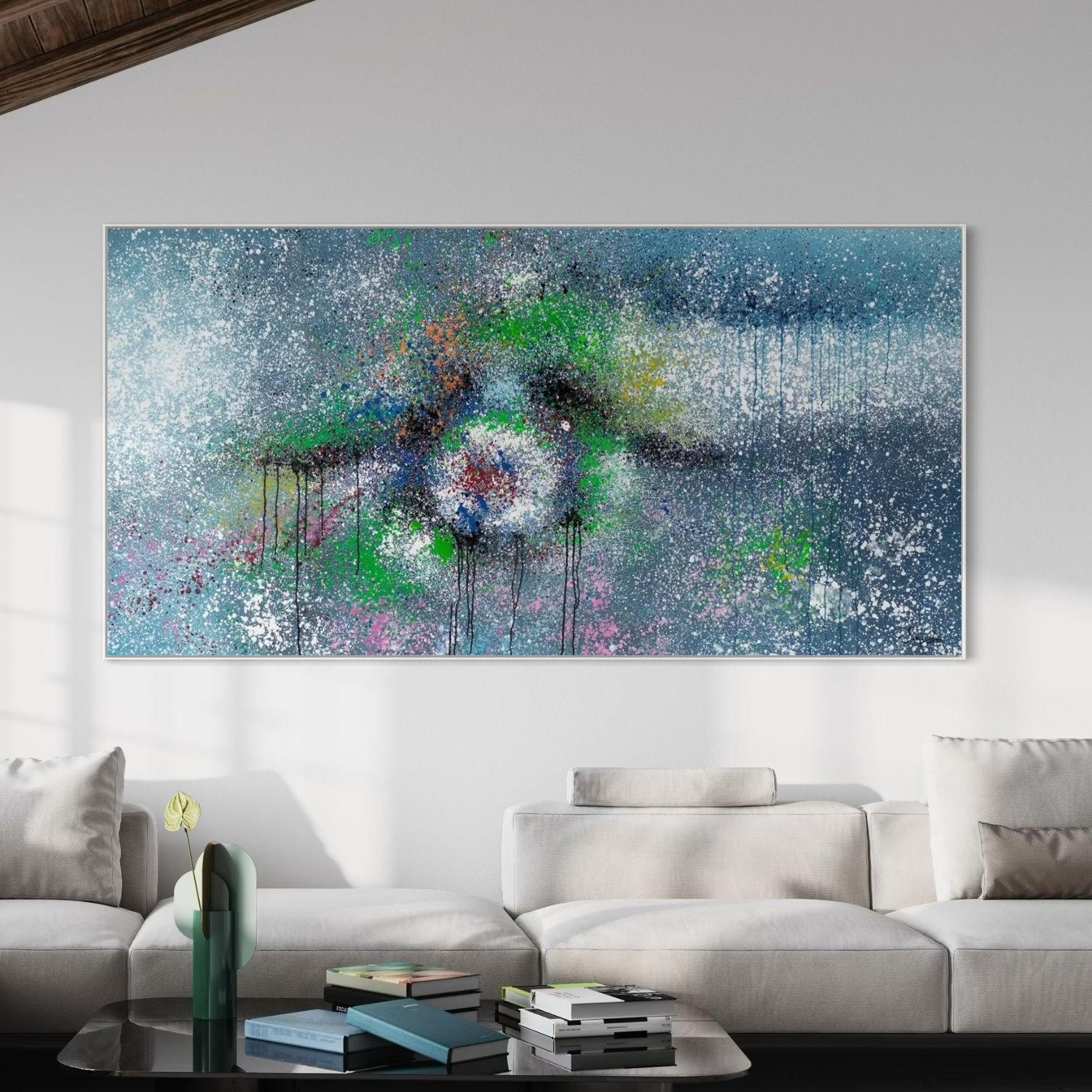 ÖLGEMÄLDE XXL Grün 200/100 cm - Grün, Holz/Textil (6.68/100cm) - KUNSTLOFT