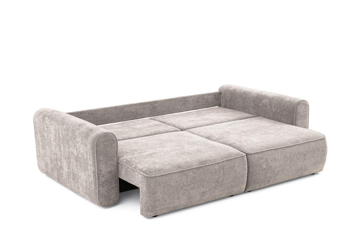 ECKSOFA Motion mit Schlaffunktion Funktional 3-sitzer Sofa - Hellgrau, Textil (250/120cm) - Muffo