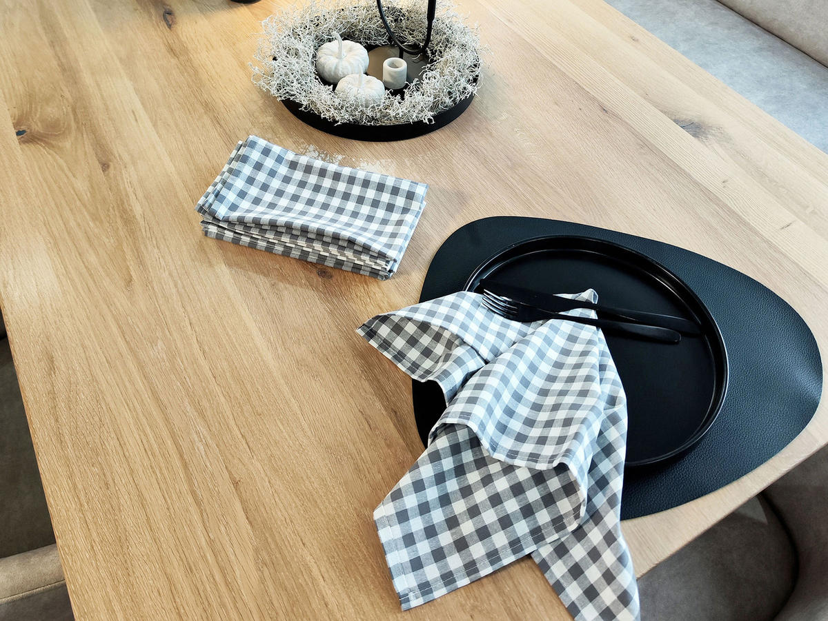 STOFFSERVIETTEN, 6er-Set, 45x45 cm, 100% Baumwolle, Grau - Grau, Textil (45/45cm) - Zollner