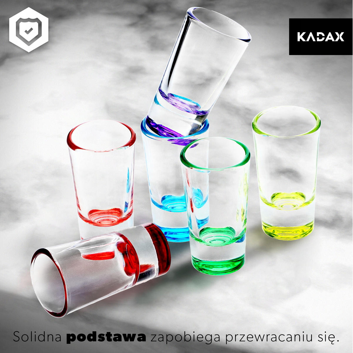 SCHNAPSGLÄSER, Mehrfarbig, 28 ml, 6 Stück - Blau/Gelb, Glas (0.028L) - KADAX