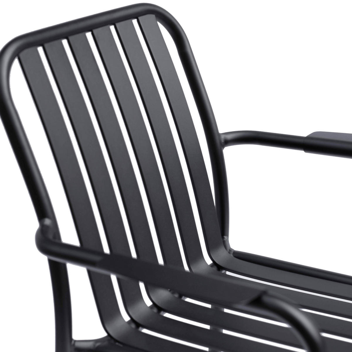 GARTENSTUHL, Schwarz - Schwarz, Metall (62/85/61cm) - Oviala