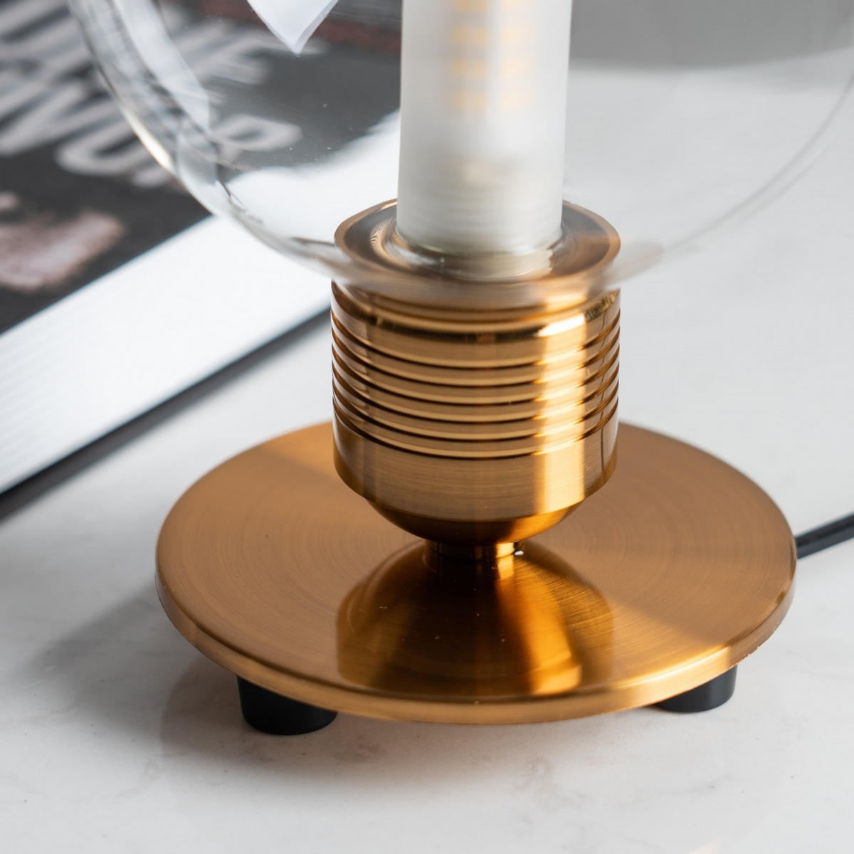 TISCHLEUCHTE Giani, Gold / Messing, 20cm - Goldfarben, Glas (20/13/20cm) - KOSILUM