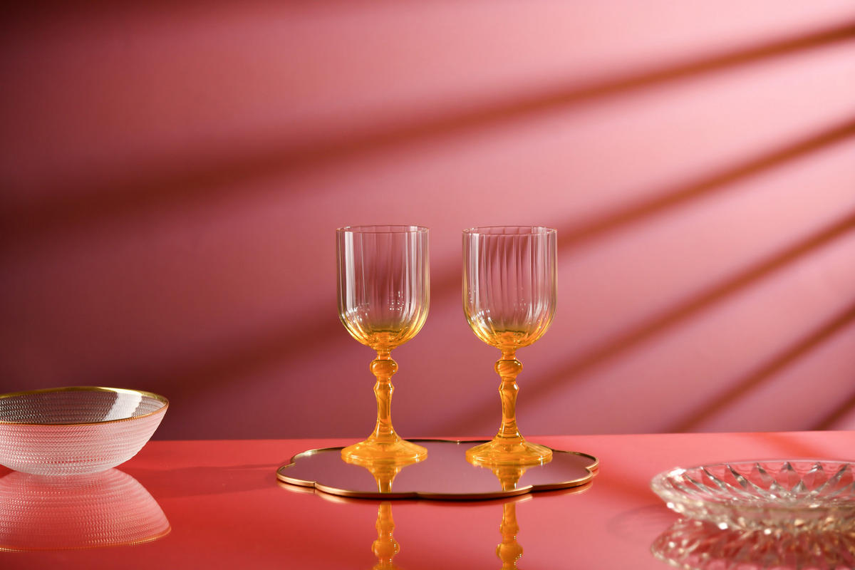 WEINGLÄSER, 2er-Set, 300 ml - Gelb, Glas (0.3L) - Krosno Glass