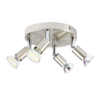 DECKENSTRAHLER Birtha 4-flammig 18/18/11 cm - Silberfarben, Metall (18/18/11cm) - Nettlife