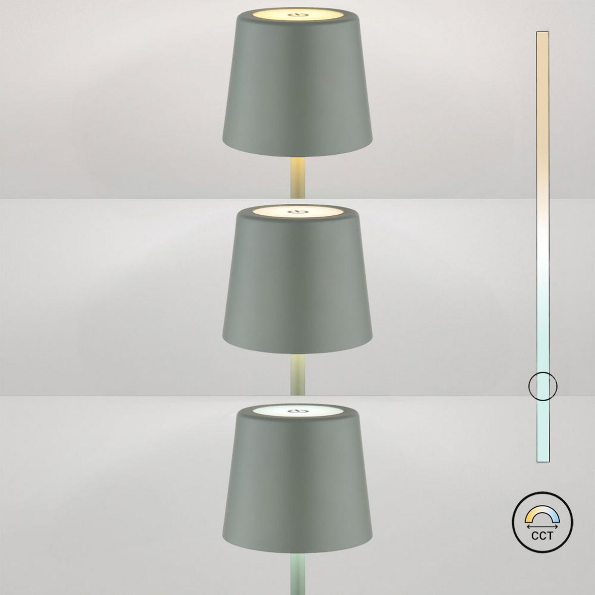 LED TISCHLEUCHTE VANCOUVER Grün matt - Grün, Metall (8.5/8.5/28cm) - Globo Lighting