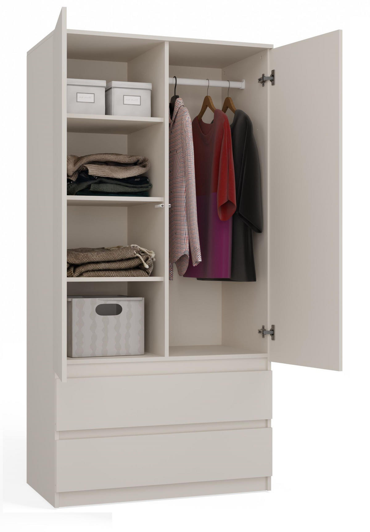 KLEIDERSCHRANK SS-90 KASCHMIR BEIGE - Kaschmir, Holzwerkstoff (90/180/50cm) - CDF