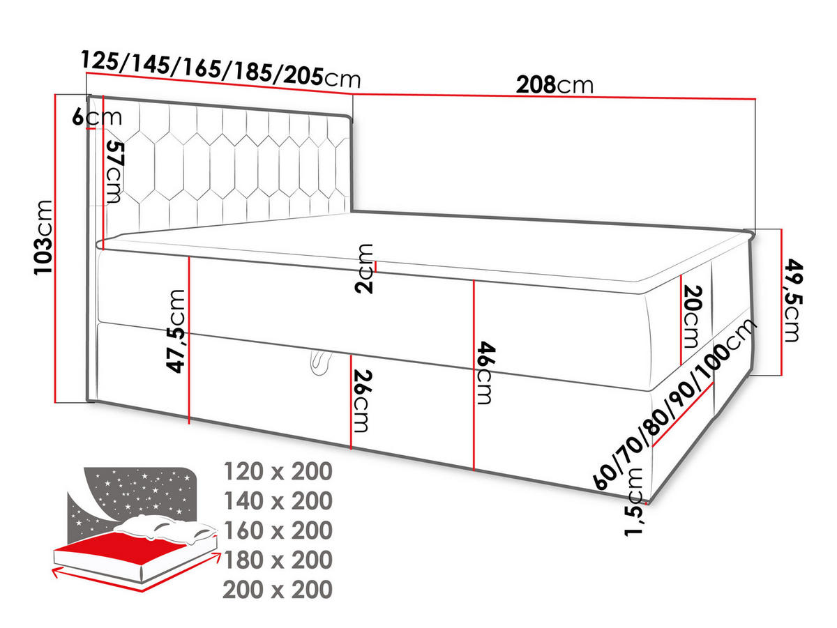 BOXBETT Top M24 - Violett, Holz (160/200cm) - MIRJAN24