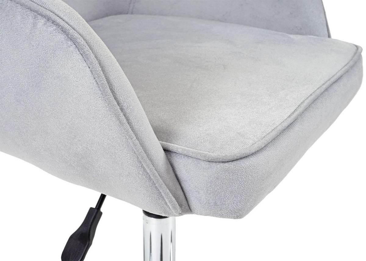 DREHSTUHL HxBxT 87x54x56cm Sitzhöhe 42cm Retro Design Samt Grau - Grau, Textil (54/87/56cm) - PROREGAL