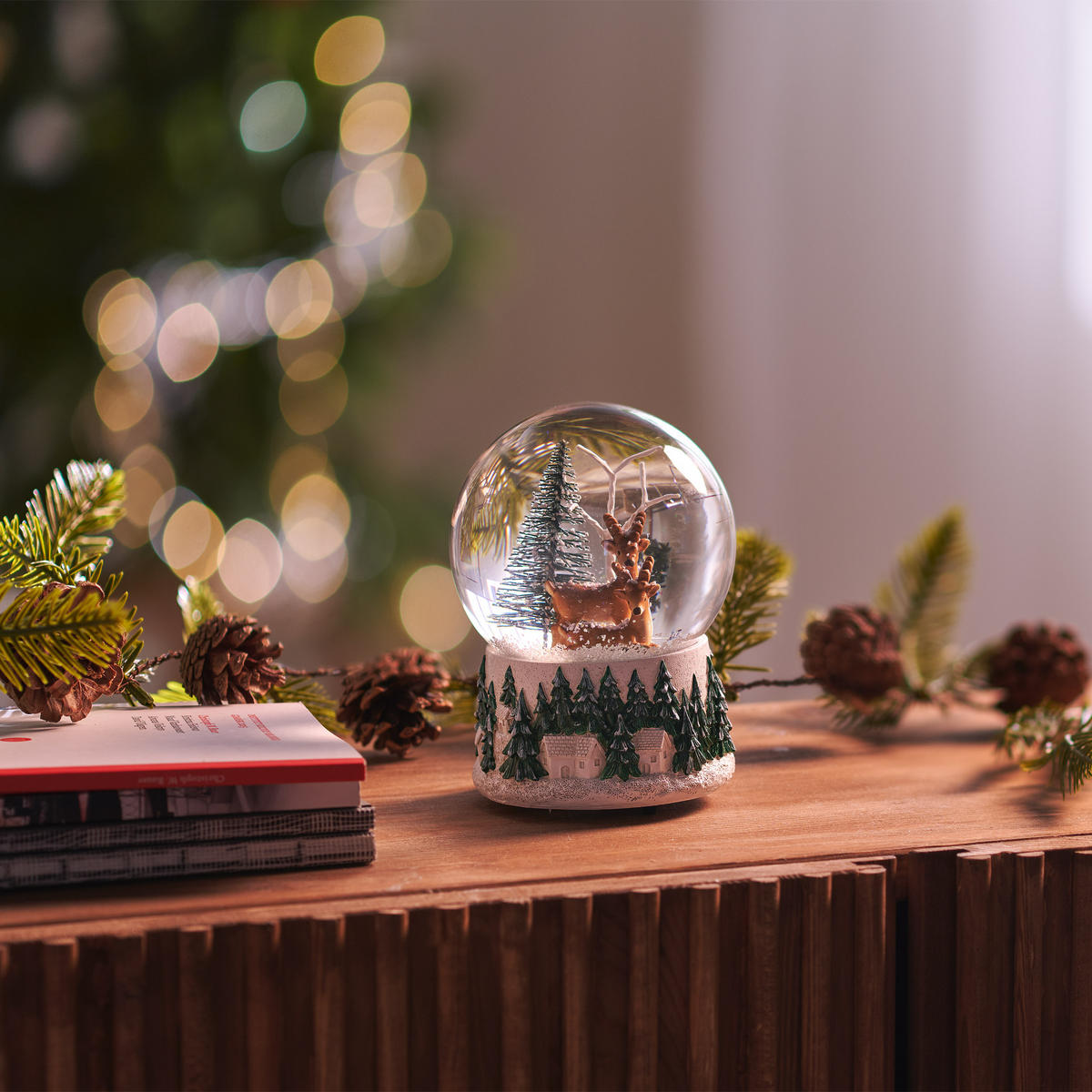 SCHNEEBALL MIT SPIELUHR Snowspark, Mehrfarbig, 14x10 cm, Dekorative Weihnachtsdeko - Multicolor, Glas (10/14/10cm) - home&you