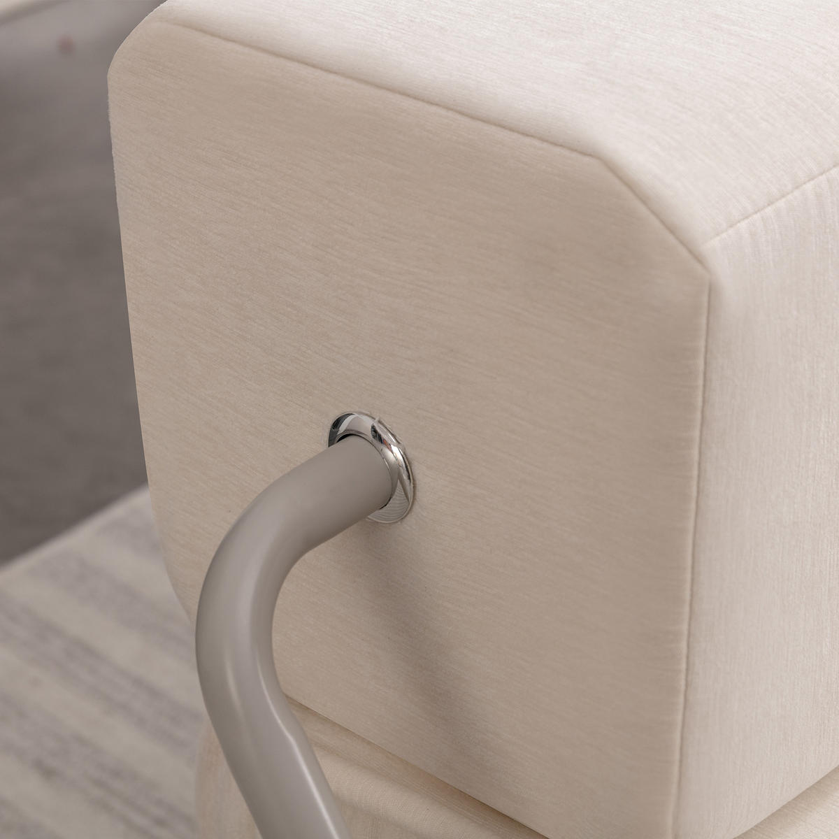 SCHLAFSOFA mit Schlaffunktion aus Chenille, modular kombinierbar mit abnehmbarem Rückenkissen - Weiß, Textil (92/64/92cm) - EVRYAE
