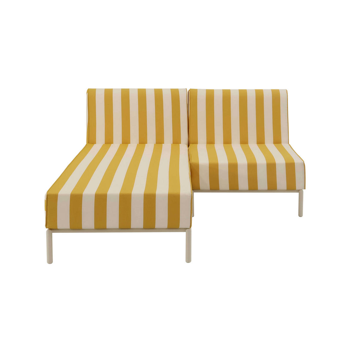 GARTENSOFA mit 2 Sitzplätzen, Gelb - Gelb, Textil (153/78/144cm) - Oviala