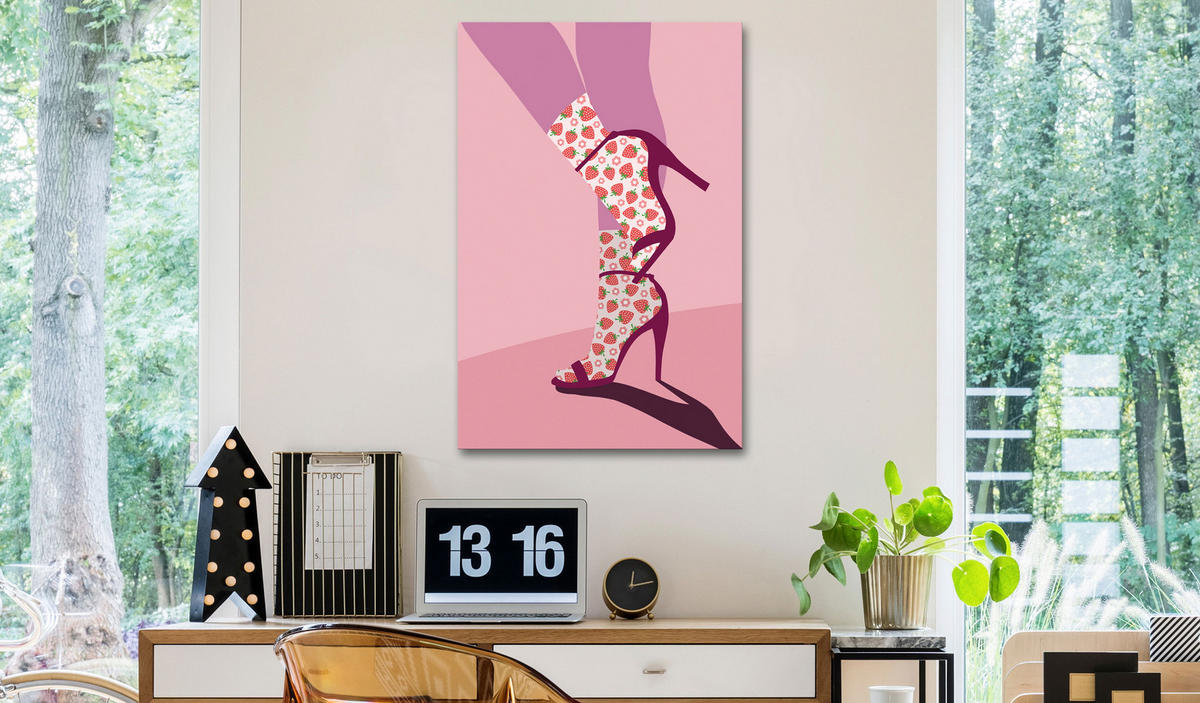 KUNSTDRUCK Rosa 80/120 cm - Pink/Lila, Textil (80/120cm) - KUNSTLOFT