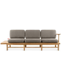 GARTENSOFA ATREDA 3-Sitzer, mit Ablage - Grau, Holz/Textil (245/74/80cm) - KONSIMO®