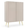 HIGHBOARD Zova Greige 103 cm - Taupe/Goldfarben, Holzwerkstoff/Metall (103/129/39cm) - Selsey