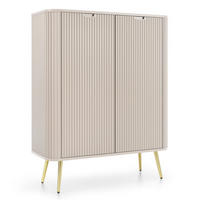 HIGHBOARD Zova Greige 103 cm - Taupe/Goldfarben, Holzwerkstoff/Metall (103/129/39cm) - Selsey