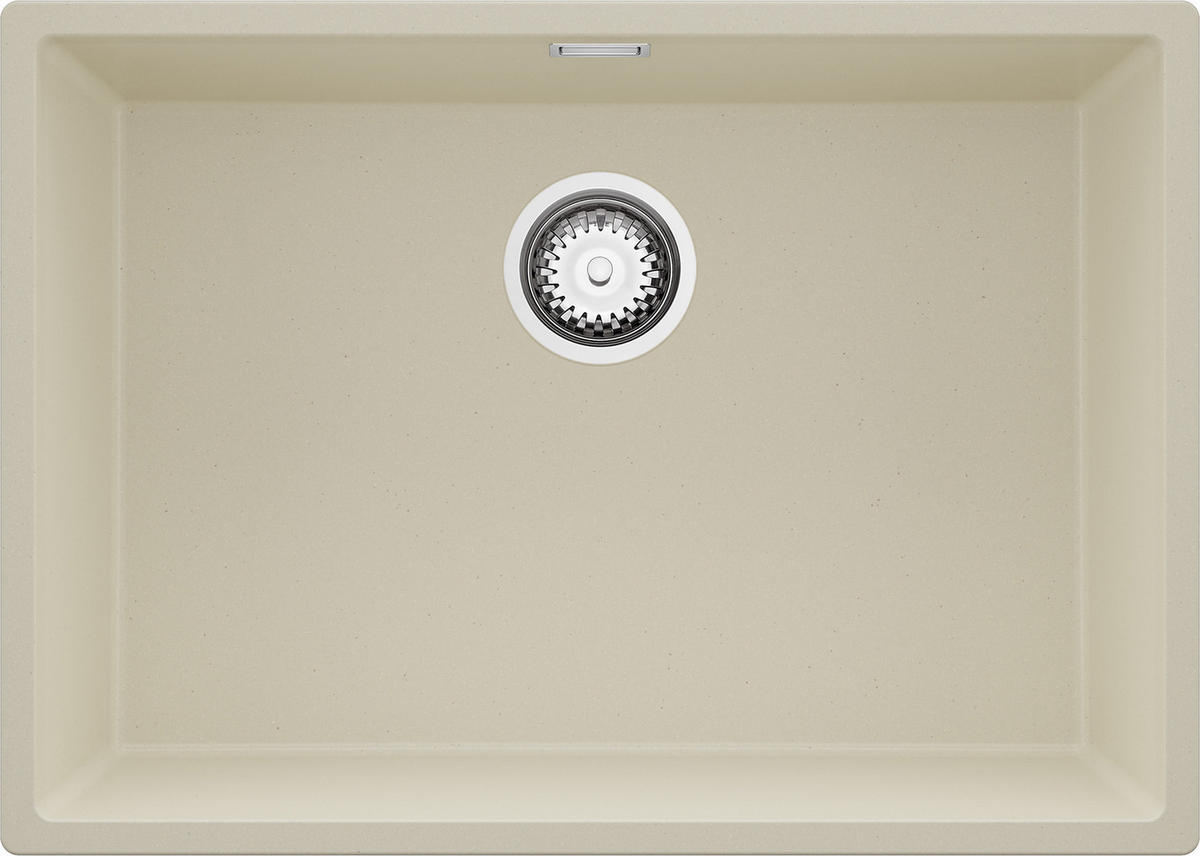 SPÜLBECKEN London Slim, 2-er set Beige 66/47 cm 1 Becken + Ablauf-Set ab 70er Unterschrank - Chromfarben/Beige, Kunststoff (66/20/47cm) - Primagran