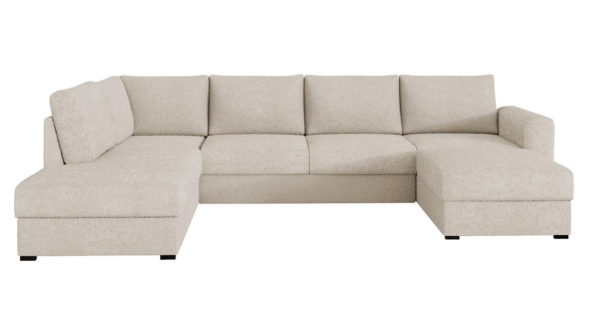 WOHNLANDSCHAFT Wilma Premium, Seite: Links - Schwarz/Naturfarben, Holz/Textil (305/85/188cm) - MIRJAN24