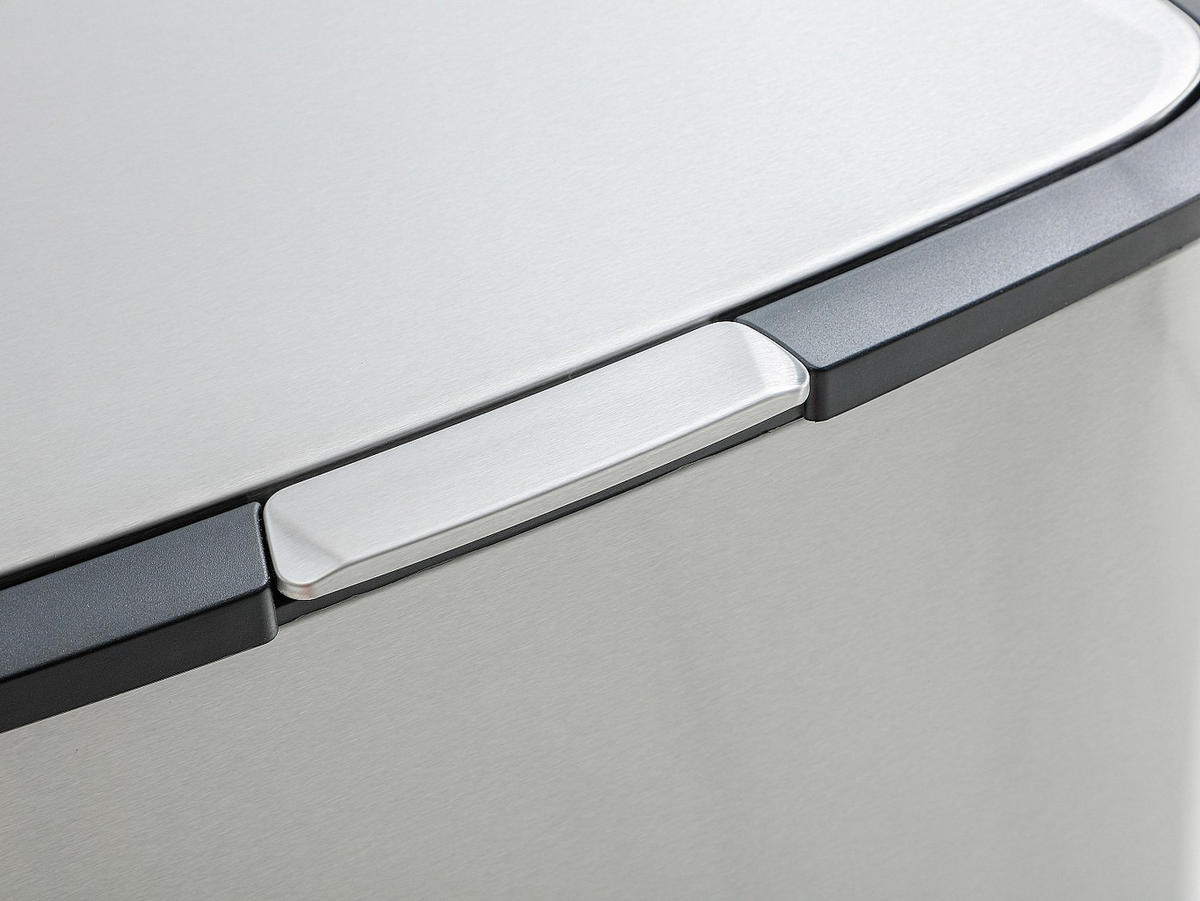 ANTI-FINGERABDRUCK-MÜLLTRENNSYSTEM auf Füßen – 60 L + 5 L – Edelstahl – 2 Behälter – DRAVIK - Silberfarben, Metall (53.4/80/32.4cm) - Vente-Unique