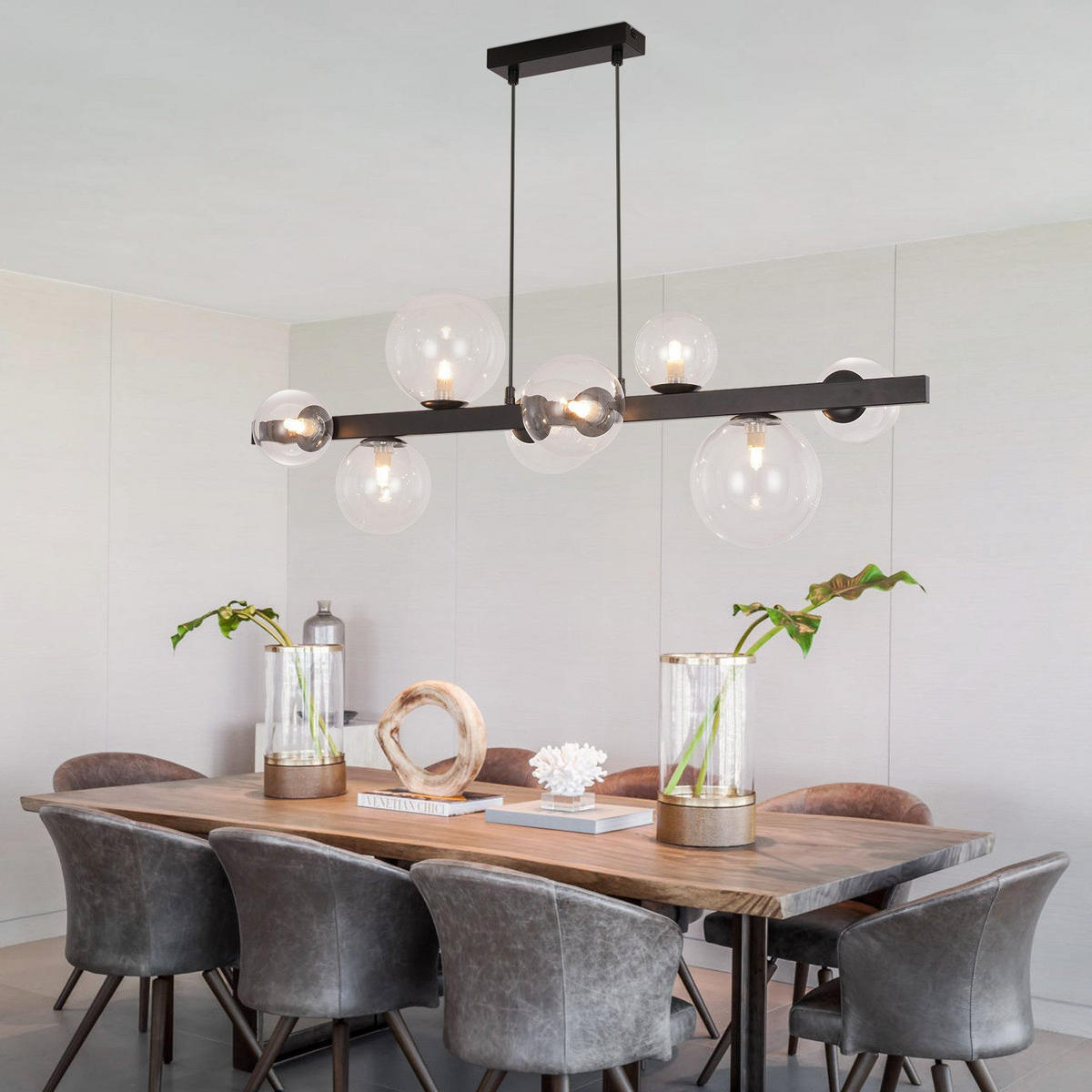 PENDELLEUCHTE William 90/25/160 cm - Transparent, Metall (90/25/160cm) - ZMH