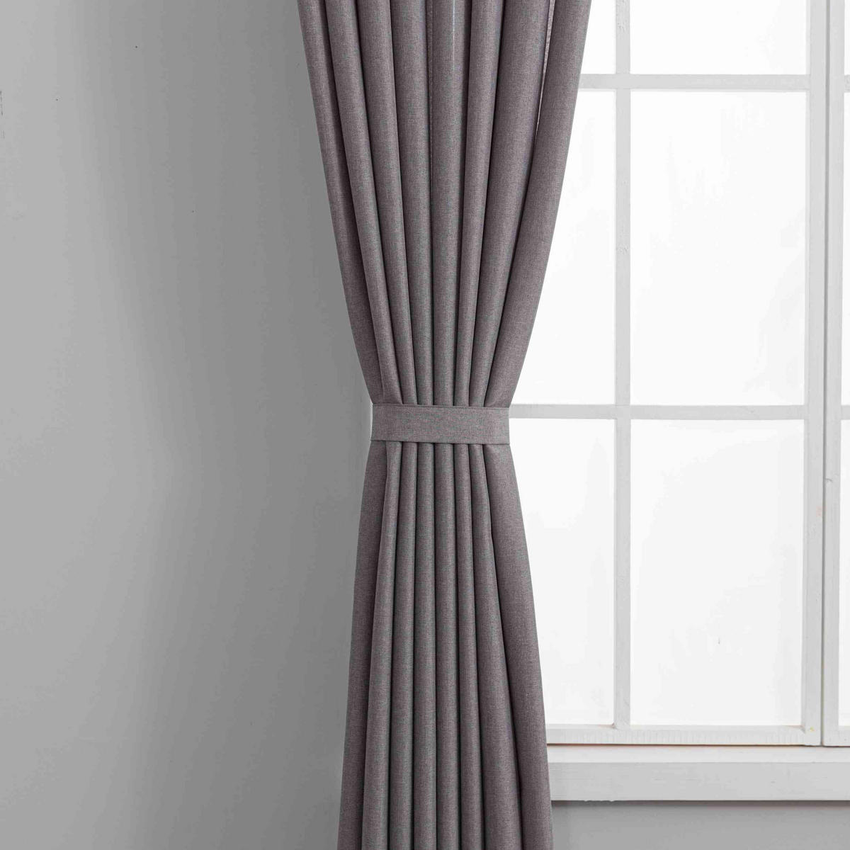 GARDINE Wellenvorhang Wien 245x145 cm Grau - Grau, Textil (145/245cm) - Gardinenbox