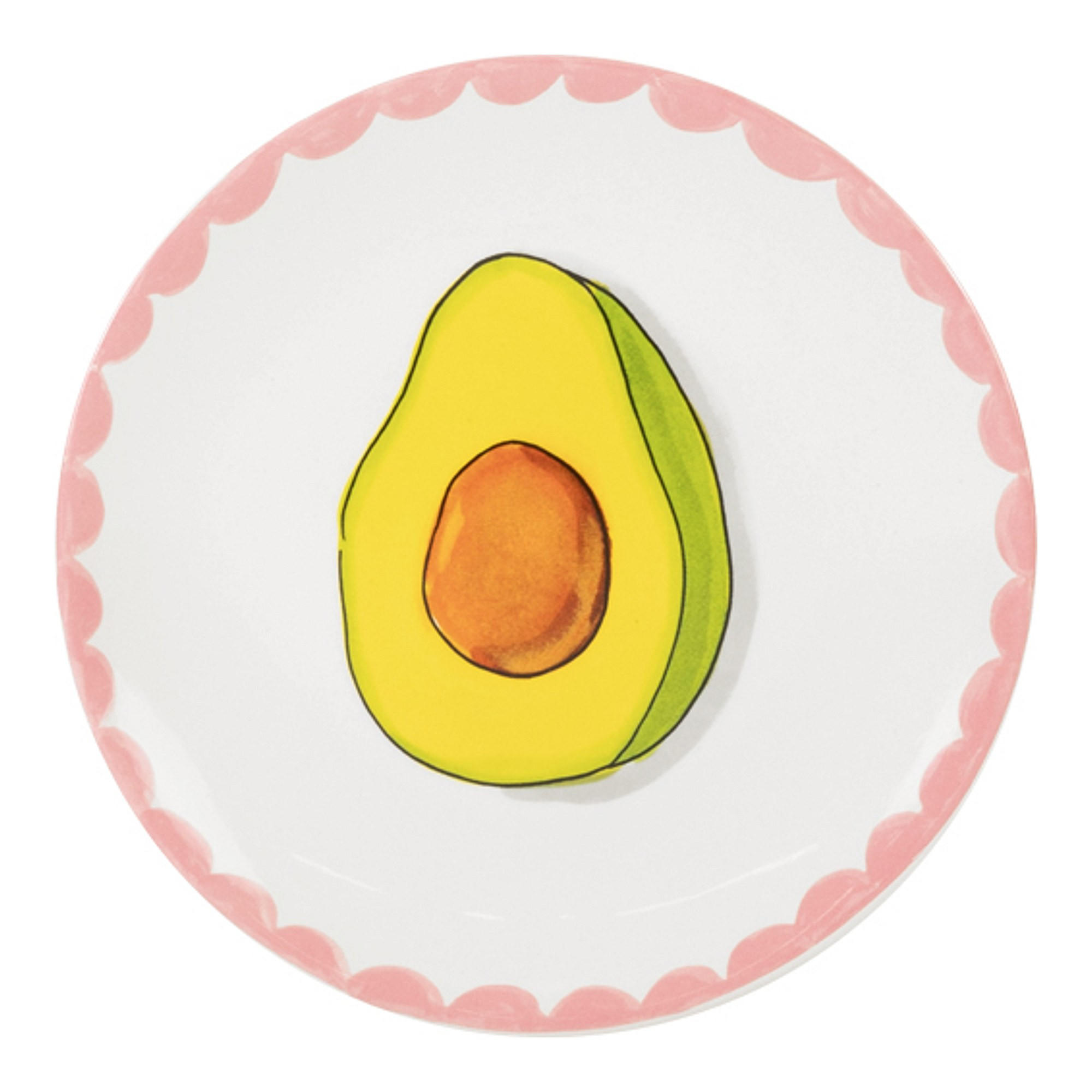 TELLER Avocado in Bunt - 18cm - Multicolor, Keramik (18/18/2cm) - Blond Amsterdam