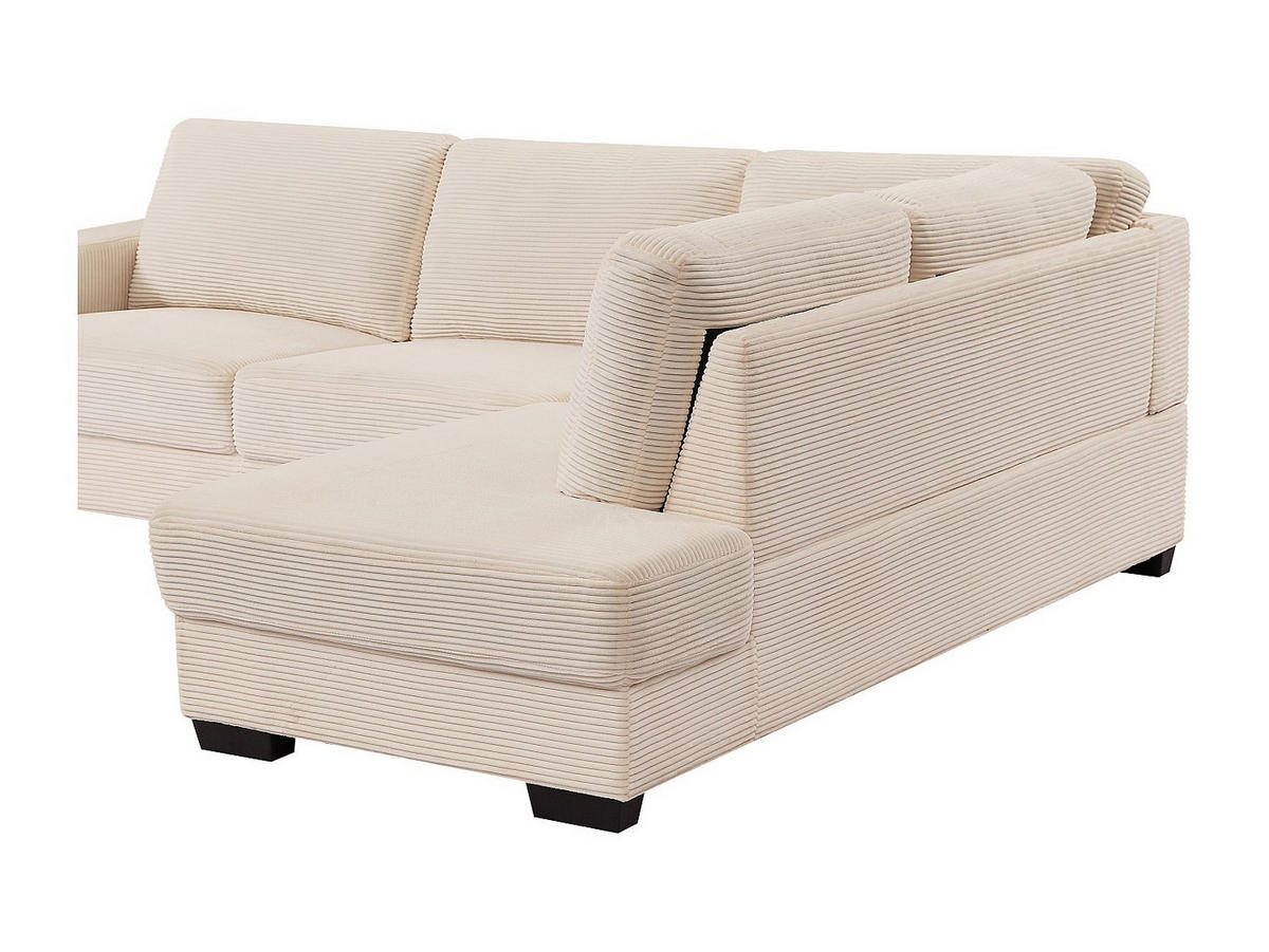 ECKSOFA - Ecke links - Cordvelours - Beige - MESETA - Beige, Textil (282/208cm) - Vente-Unique