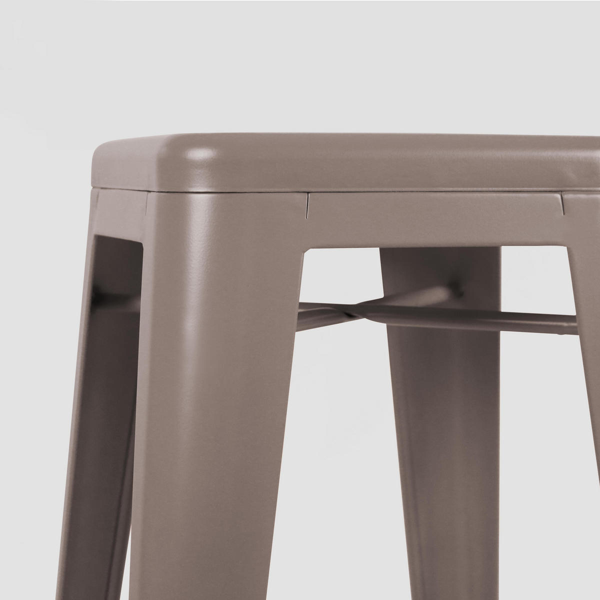 BARHOCKER 4-tlg., Taupe - Taupe, Metall (43/43cm) - Oviala